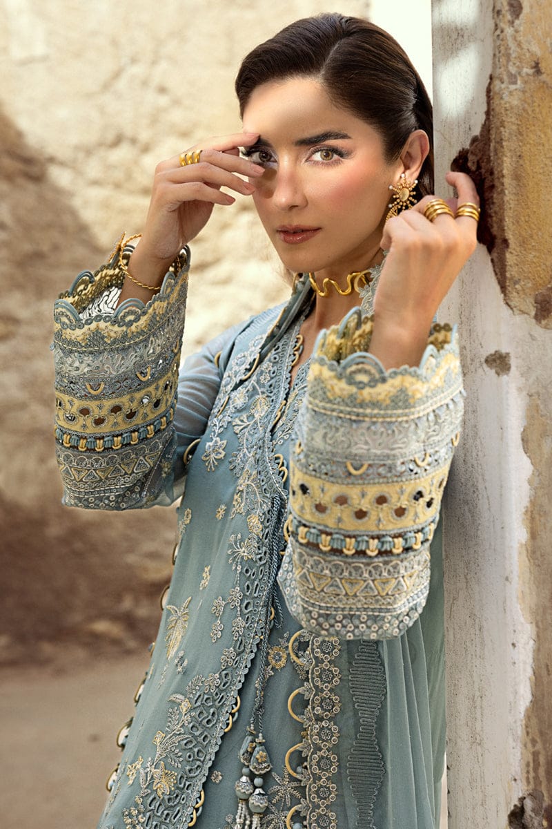 3 Piece Unstitched Embroidered Chiffon Suit | Gleam - 25