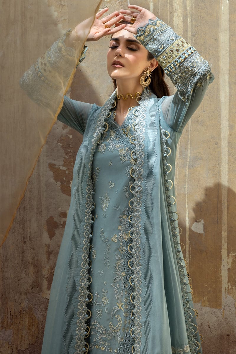 3 Piece Unstitched Embroidered Chiffon Suit | Gleam - 25