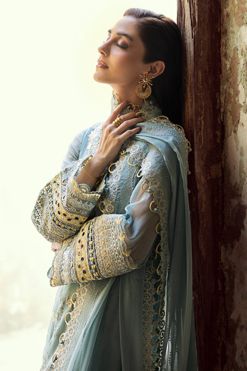 3 Piece Unstitched Embroidered Chiffon Suit | Gleam - 25