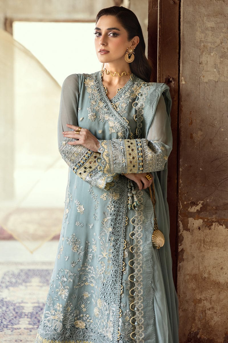 3 Piece Unstitched Embroidered Chiffon Suit | Gleam - 25