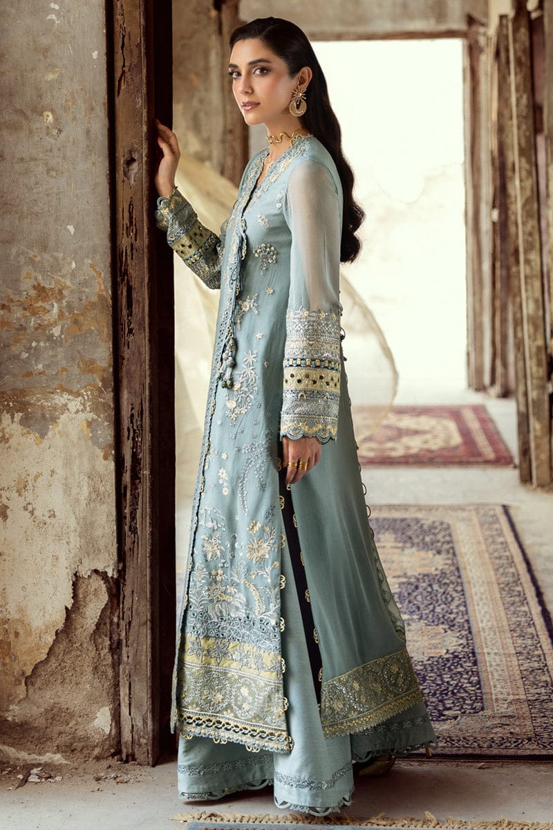 3 Piece Unstitched Embroidered Chiffon Suit | Gleam - 25
