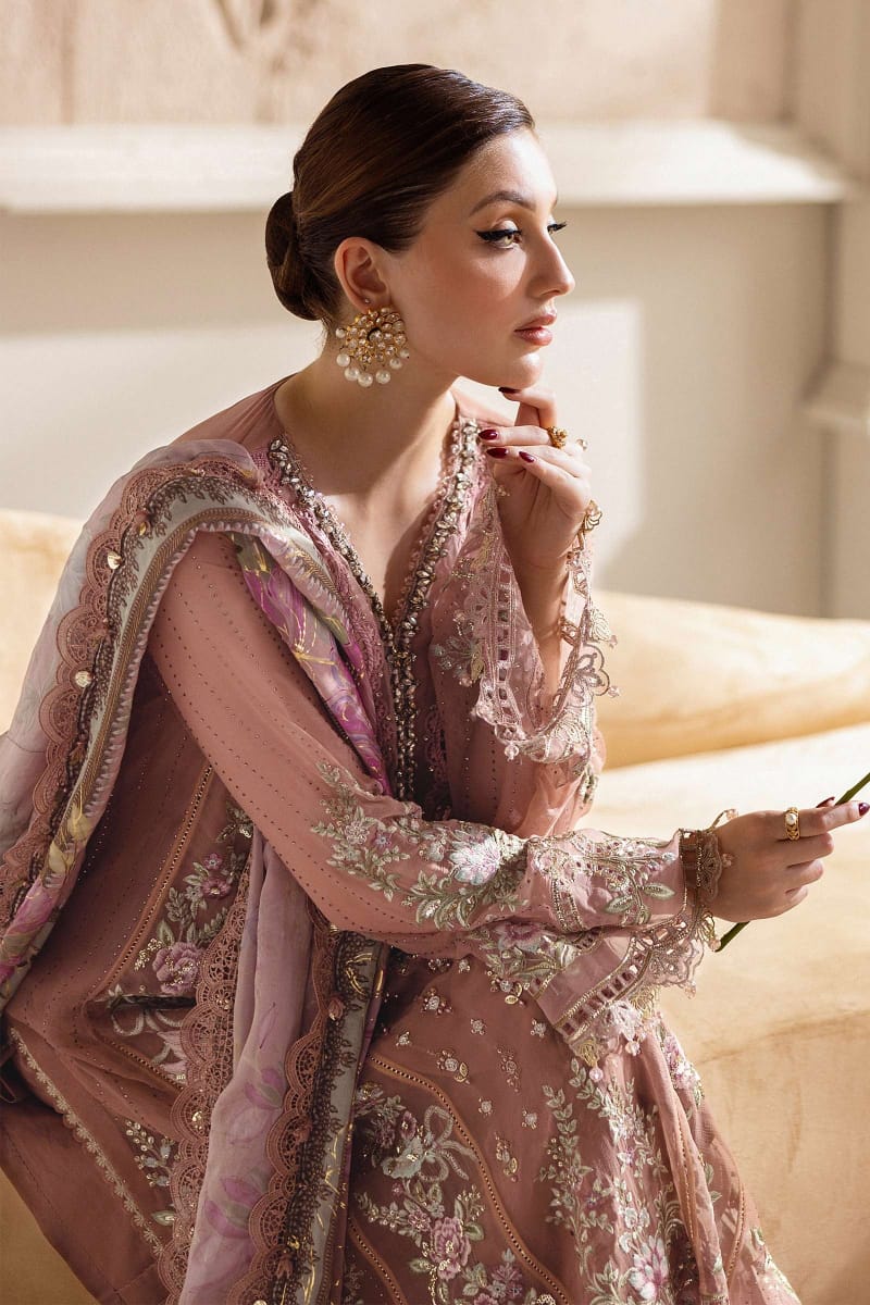 3 Piece Unstitched Embroidered Chiffon Suit | Gleam - 25