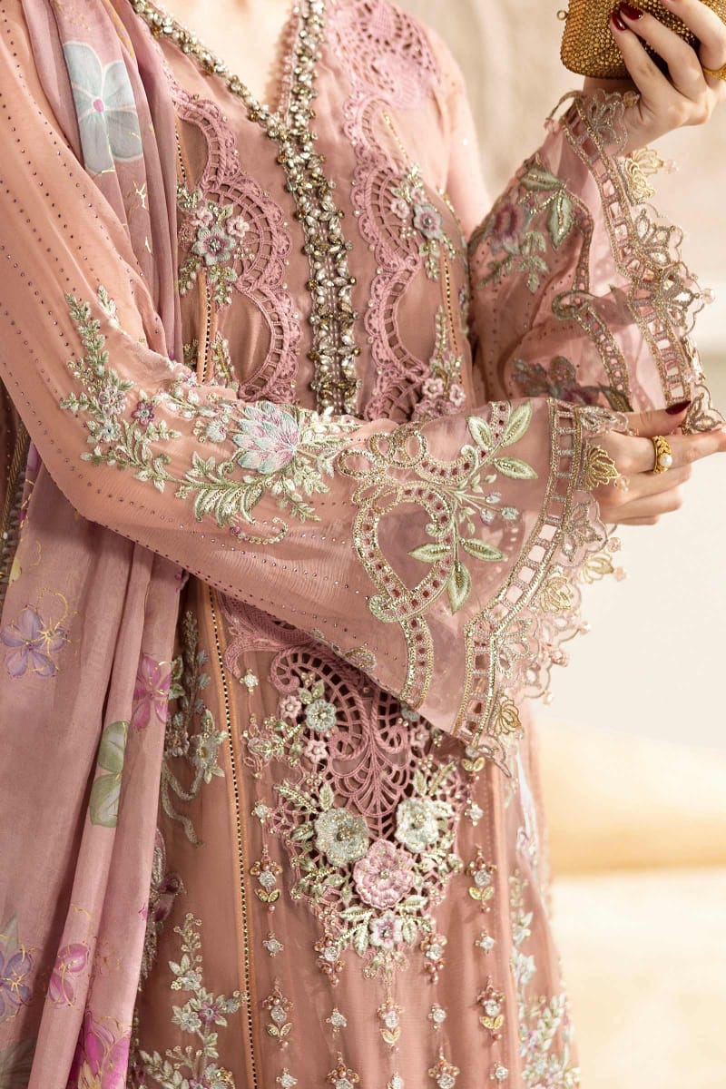 3 Piece Unstitched Embroidered Chiffon Suit | Gleam - 25