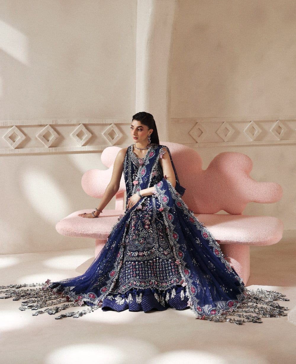 Clarisse 3 Piece Unstitched Embellished Suit | Gleam - 25