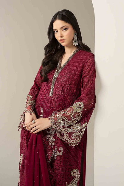 3 Piece Unstitched Embroidered Chiffon Suit | Gleam - 25