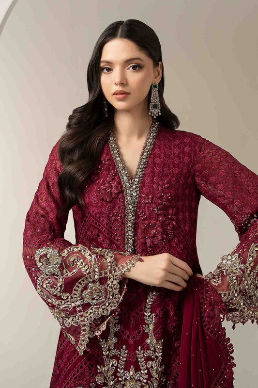 3 Piece Unstitched Embroidered Chiffon Suit | Gleam - 25
