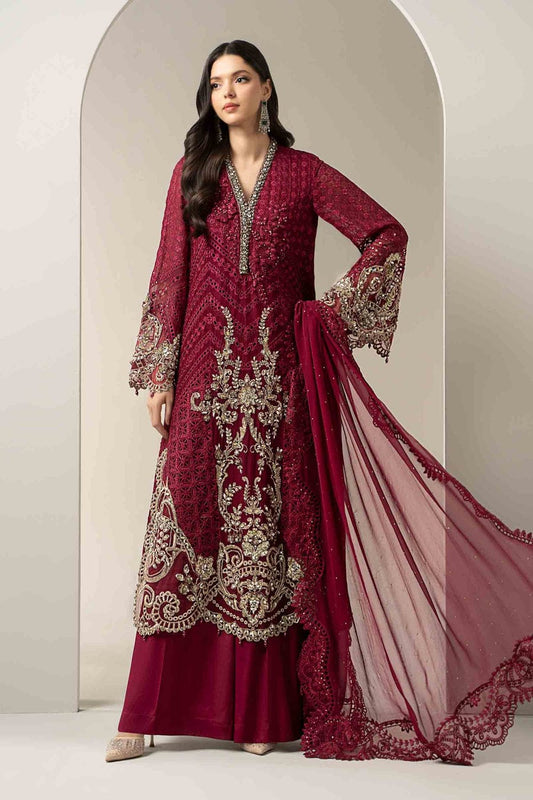 3 Piece Unstitched Embroidered Chiffon Suit | Gleam - 25