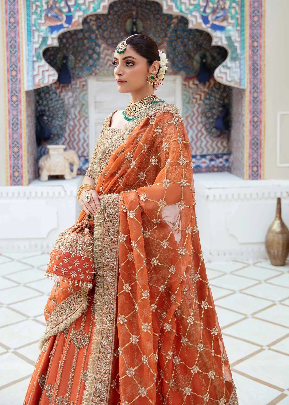 Kesar 3 Piece Unstitched Embellished Suit | Gleam - 25