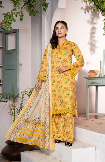 3 Piece Printed Lawn Unstitched Suit | Printed Lawn-25