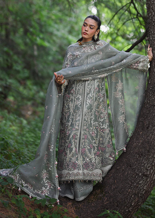 3 Piece Unstitched Embroidered Silk Suit | Gleam 25