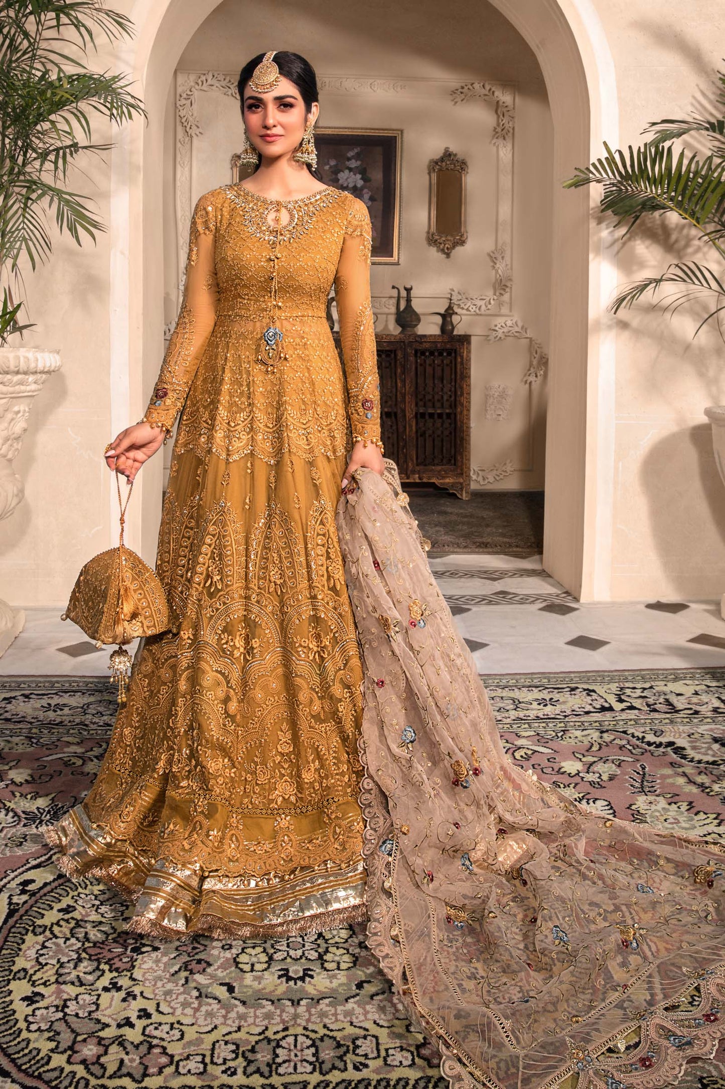 3 Piece Embroidered Chiffon Suit | Gleam 25