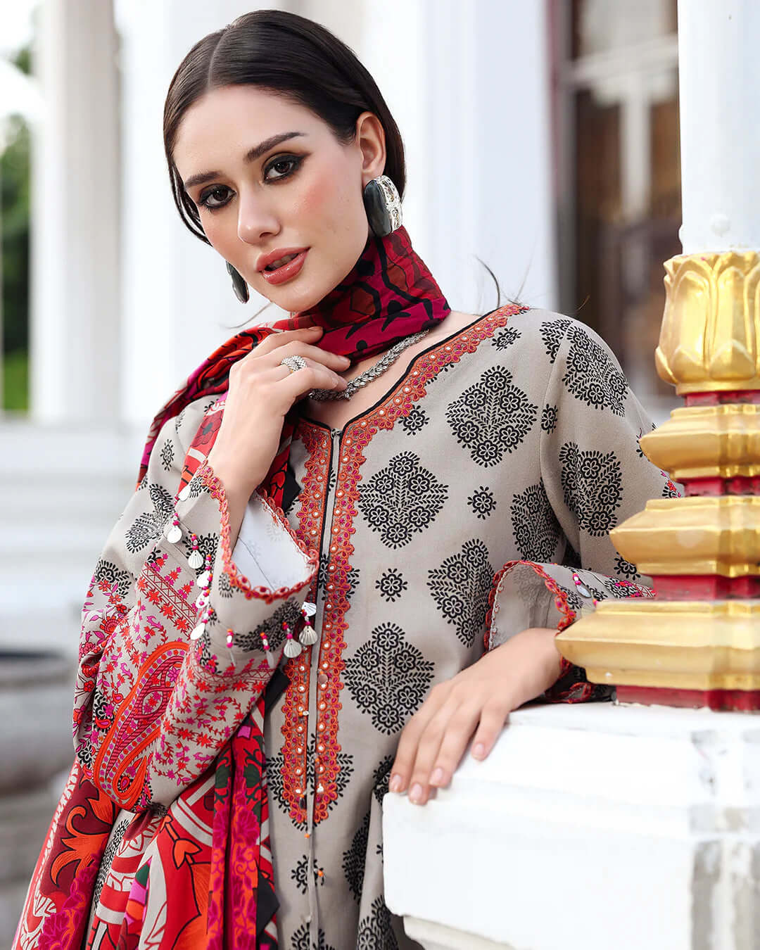 3 Piece Unstitched Digital Printed Khaddar Suit with Printed Khaddar Dupatta | Vol 2