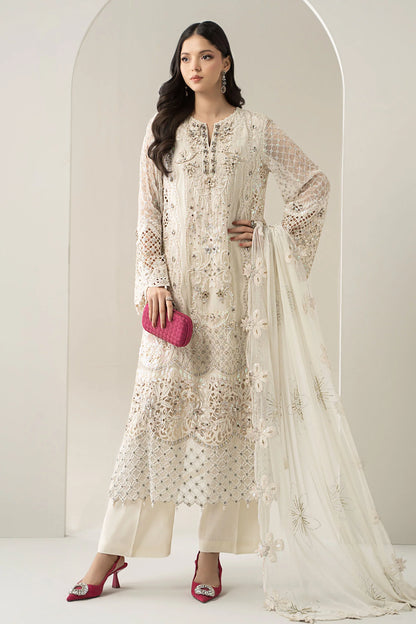 3 Piece Embroidered Chiffon Suit | Gleam 25