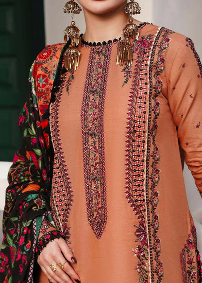 3 Piece Unstitched Embroidered Dhanak Suit with Printed Woolen Shawl | Vol 2