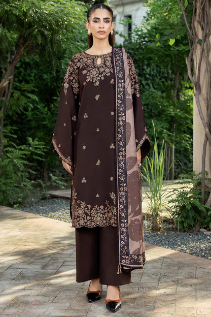 Woodmist 3 Piece Unstitched Embroidered Dhanak Suit | Vol 2