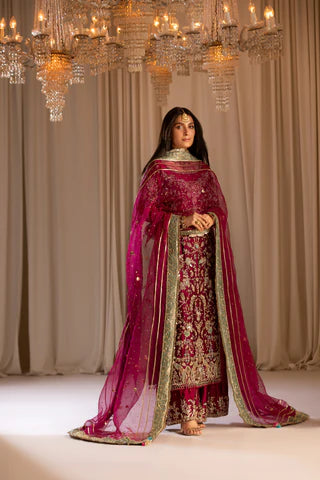3 Piece Embroidered Chiffon Suit | Gleam 25
