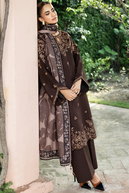 Woodmist 3 Piece Unstitched Embroidered Dhanak Suit | Vol 2