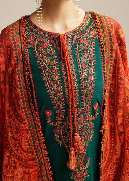 3 Piece Unstitched Embroidered Dhanak | Vol 1