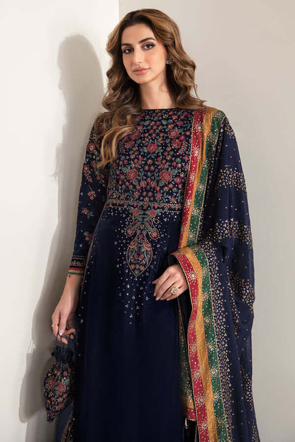 3 Piece Unstitched Embroidered Velvet Suit  | Vol 1